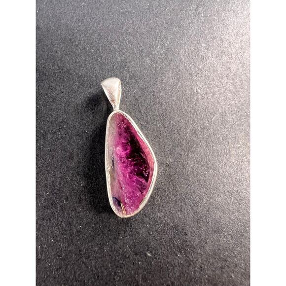NEW Bi color pink tourmaline sterling silver pendant 1.37 grams - Picture 1 of 8